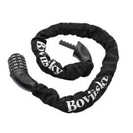 Boviisky Accessories Boviisky Bicycle Chain Lock, 5-Digit Resettable Combination Anti-Theft Bike Locks