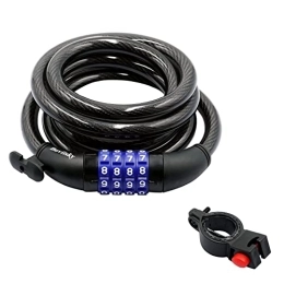 Boviisky Bike Lock Boviisky Bike Lock, Bike Locks Cable 6 Feet Coiled Secure Resettable Combination Bicycle Cable Lock, 1 / 2 Inch Diameter
