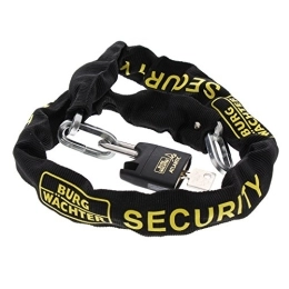 Burg-Wachter Accessories BURG-WÄCHTER, Chain Combination, Hardened Square Chain and Padlock, Chain Length: 90 cm, Thickness: 6 mm, SKM 6 / 90 / Ni40 , Black