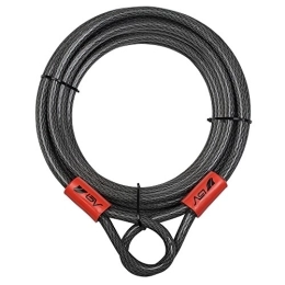 BV  BV 30FT Security Steel Cable with Loops, Flex Cable, Lock Cable 3 / 8 Inch, for U-Lock and Padlock