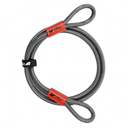 BV  BV 7 FT Security Steel Cable, Double Looped Braided Steel Flex Lock Cable 3 / 8 Inch, for U-Lock, Padlock, and Disc Lock
