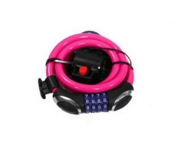 Blancho Accessories Cable Bike Lock 1.2 Meters Long Pink Combination Bicycle Lock with Bracket