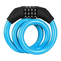 CAEEKER Accessories CAEEKER 1Pc Portable Bicycle Password Lock Mountain Road Bike Wheel Lock Flexible Anti-Theft Steel Wire Chain Password Fixed Code Lock (Color : Blue Flexible)