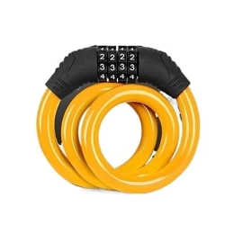 CAEEKER Accessories CAEEKER Portable 4 Digit Code Anti-Theft Bike Lock Stainless Steel Cable Bicycle Security Lock MTB Road Bike Cable Lock Bike Accessories (Color : Yellow)