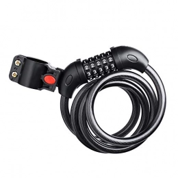 CaoQuanBaiHuoDian Accessories CaoQuanBaiHuoDian Easy to Use Resettable Combination Lock High Security Bicycle Lock Cable With 5 Digits of Mounting Bracket Durable Bicycle Lock (Color : Black, Size : 120cm)