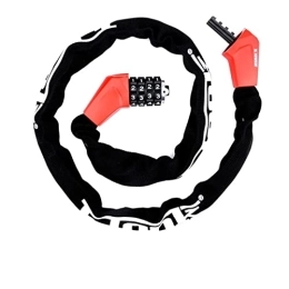 DXSE Accessories Chain Lock Anti Theft Bike Chain Lock 4 Digit Combination Code Password Steel Alloy Scooter MTB Road Bike Lock ET465 HOT (Color : ET465 RED)