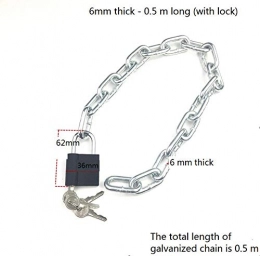 Yanxinenjoy Bike Lock Chain Lock, Iron Chain Lock, Battery car Joint Lock, Bicycle Lock, Chain Lock, Anti-Theft Chain Lock, 6mm-0.5 m