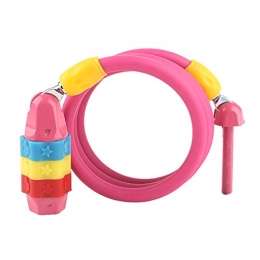 Bicycle Accessories  Children's Bicycle Lock Password Lock Mini Lock Children's Puzzle Password Anti-theft Lock Steel Cable Lock - LXZXZ (Color : RED)