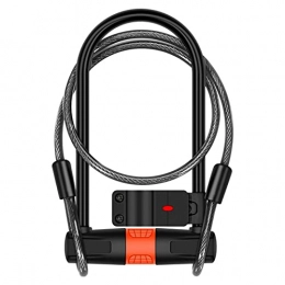 chora Bike Lock chora U-shaped Lock Bicycle Lock, Anti-theft Motorcycle U-shaped Lock, With Steel Cable Lock, Double Open Bold Anti-shear Accessories Motorcycle Ebikee ingenious