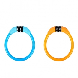 Ling Yu Bike Lock Code lock for electric vehicles, battery, motorcycle lock, fixed bicycle ring lock is used to lock your car to ensure the safety of your car. (Blue + Orange)
