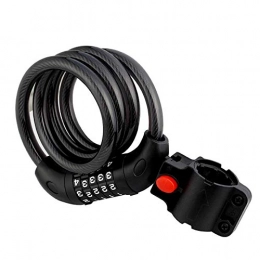 Gangkun Accessories Code Steel Cable Lock Bicycle Lock with Mounting Bracket Black