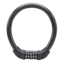 LXUA Bike Lock Cycling Locks Bicycle Colling Lock 5 Digit Lock High Security Tool for Bicycle Outdoors for bikes, bicycle, motorbikes, motorcycles (Color : Black, Size : 60cm)