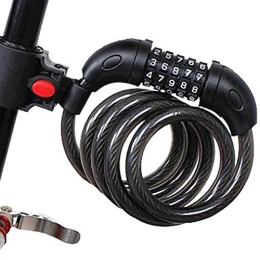 LXUA Bike Lock Cycling Locks Bicycle Lock Cable with Mounting Bracket for Bicycle Outdoors No Key Required for bikes, bicycle, motorbikes, motorcycles (Color : Black, Size : One Size)