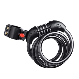 LXUA Accessories Cycling Locks High Security Bicycle Lock Cable 5 Digit Resettable Combination Colling Lock with Mounting Bracket for bikes, bicycle, motorbikes, motorcycles (Color : Black, Size : 120cm)