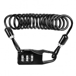 SLN Accessories Cycling Locks, SLN Cycling Cable Locks Bike Lock, 3-Digit Zinc Alloy Combination Lock for Bicycle Outdoors(Black)