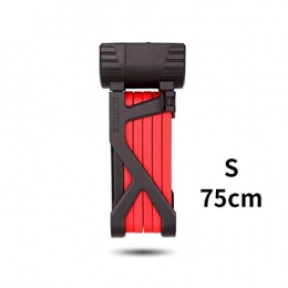 SEHNL Accessories Cycling Master Locks Foldable Steel Professinal Anti Theft Folding Bicycle Lock for E Bike Folding Bike Lock (Color : ET490 S Red)