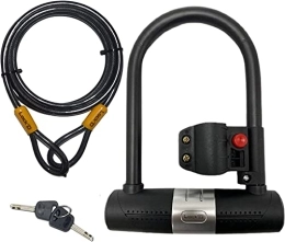 LOCK'd Accessories D Lock - Bike Locks - Electric Scooter Lock - 1.8m Cable - Bicycle Lock - Bike+Lock - Cycling Locks - Bike Locks High Security - D locks for Bicycles