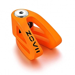 LOCKREPUBLIC Bike Lock Disc Brake Lock, Anti Theft V-Shape Design Zinc Alloy Body with 6mm Pin for Motorcycle Bicycle Bike Scooter, Fluorescent Orange