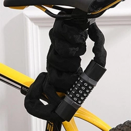 ELAULA Accessories ELAULA Bicycle Lock Bike Locks Safety Chain Lock 5-Digits Codes Anti-Theft Password Bicycle Accessories For Outdoor Cycling Locks (Color : Black)