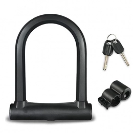 UIOP Bike Lock Electric Bike Lock Security Anti-theft MTB Bicycle Lock With Keys Bicycle Lock Fixing Bracket U-lock 820 (Color : Black, Size : 210x160x32mm)
