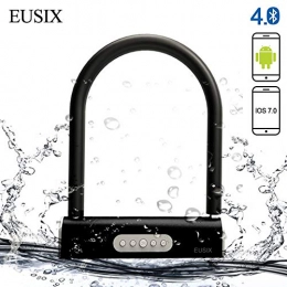 EUSIX Security U-Lock with Bluetooth Bike U Lock Bicycle Smart Lock Anti-Theft Keyless Warehouse Lock Garden Lock Phone APP Control