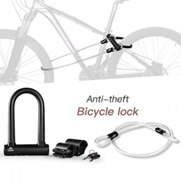 Explopur Accessories Explopur BICYCLE LOCK - Anti Theft Bike Lock Heavy Duty Anti-Shear Steel Bicycle Lock Combination with U Lock Shackle Flex Cable Lock And Mounting Bracket