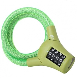 F adhere Bike Lock F adhere Mini Combination Portable Bicycle Lock, Anti-Theft Chain Steel Cable Wrenchless Universal Bicycle Protection Accessories Outdoor, Green