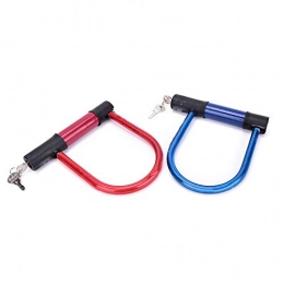 F adhere Safety Bicycle U Lock,Steel Cable Anti-Theft Heavy Lock Bicycle Accessories,Blue
