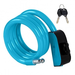 Fait Adolph Accessories Fait Adolph Bike Lock Combination PVC material Portable Bicycle Lock Bicycle Equipment Anti-theft Lock (Color : Blue)