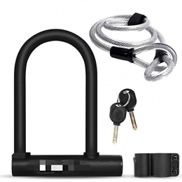 Fait Adolph Bike Lock Fait Adolph Bike Lock With 2 Key Anti-theft Lock Zinc Alloy Convenient Motorcycle Cycling U Lock Bicycle Accessories (Color : Lock Lock Cable Set)