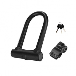 FHW Bike Lock FHW Bicycle Lock, Anti-Theft Lock U-Shaped Lock, Snake-Shaped Key, Waterproof And Dustproof, Security And Anti-Theft, Zinc Alloy C-Class Anti-Theft, Lock + Bracket + Key, Black, Black