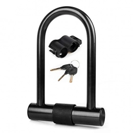 FHW Accessories FHW Bike Lock, Anti-Theft Lock U Type Lock, Pure Copper Lock Cylinder, Comes with Dust Cover, Security And Anti-Theft, ABS Bracket, Copper Key, Good Security, Locking Space 140 * 73Mm, Black