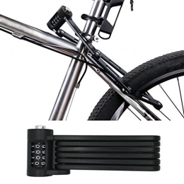 FLYDEER Universal Folding Bike Lock Portable Chain lock Heavy Duty Steel 6 Joints Bicycle Lock Anti-Theft Bike Password Lock with Storage Mounting