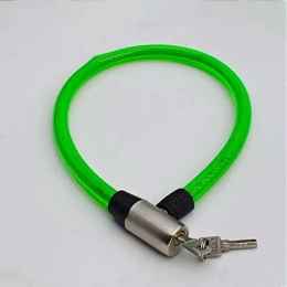 FMGFGFMG Accessories FMGFGFMG Bicycle Bicycle Lock Ring Soft Lock Steel Wire Lock Mountain Bike Motorcycle Electric Vehicle Anti-theft Lock U-shaped Lock Key Bicycle Lock Soft (Color : Green)