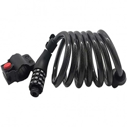 FMGFGFMG Bike Lock FMGFGFMG Bicycle Lock Cable Lock, Bicycle Lock With Light Combination Lock Anti-theft Mountain Bike Lock Universal Bike Frosted Cable Lock LED Luminous Lock (Color : Black)