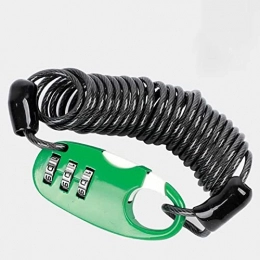 FMGFGFMG Accessories FMGFGFMG Bike Lock Cable Mini Bike Combination Bike Cable Lock Portable Anti-Theft Resettable 3 Position Small Cable Lock, Retractable Luggage Lock (Color : Green)
