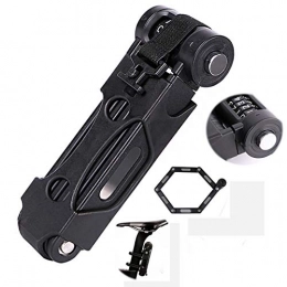 HUIGE Accessories Folding Bike Lock, Bicycle Security Password Locks, Bicycle High Security Anti-Theft Heavy Duty Steel Alloy Cycling Locks, for Motorcycle Bicycle