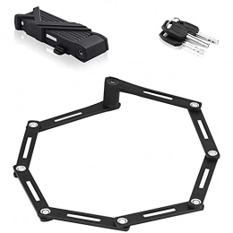 Folding Bike Lock Heavy Duty Bicycle Lock with High Security Chain Alloy Steel Anti Theft Cycling Locks (Black)