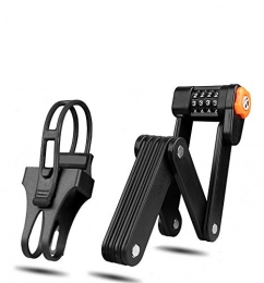 Tokenhigh Accessories Folding Bike Lock, Universal Folding Bike Lock Steel Portable Chain Lock Heavy Duty 6 Joints Bicycle Lock Anti-Theft Bike Password Lock with Storage Mounting