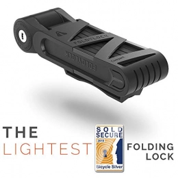 SeatyLock Bike Lock FOLDYLOCK Compact Bike Lock | Extreme Bike Lock - Heavy Duty Bicycle Security Chain Lock Steel Bars| Carrying Case Included| Unfolds to 85cm / 33.5" | Weight 2.2lb (Black)