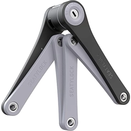 SeatyLock Bike Lock FOLDYLOCK Compact Bike Lock | Extreme Bike Lock - Heavy Duty Bicycle Security Chain Lock Steel Bars| Carrying Case Included| Unfolds to 85cm / 33.5” | Weight 2.2lb (Gray)