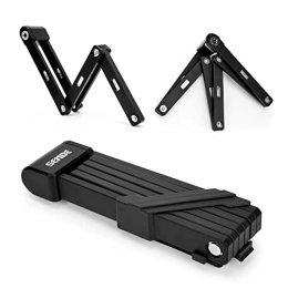 FTOYIN Compact Folding Bike Lock with 2Keys, Fold Chain Heavy Duty Alloy Steel Foldable Lock with Mounting Bracket 2pc Straps, 80cm/31.5” Unfolding