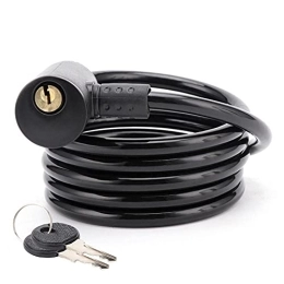 Gatides Accessories Gatides Bike Lock 1.5M Bicycle Lock Bicycle Cable Lock Universal Anti Security Key Steel Cable Riding Lock With 2 Key Bicycle Chain (Color : Black)