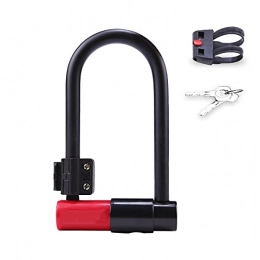 GDYJP Accessories GDYJP Bike Scooter Bike U Lock, U-Lock anti theft Set with Key Lock for Cycling Steel Security Heavy Duty Cable Bicycle MTB Road (Color : Red u lock)