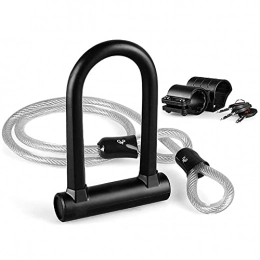 Generic002 Bike Lock Set Mini Bicycle U Lock with 4 Ft Security Steel Cable for Road Bike Mountain Bike