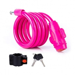GPWDSN Accessories GPWDSN Bicycle lock Bicycle Lock, Anti-theft Lock Mountain Bike Lock Chain Lock, 1.2 Meters, with Lock Frame, Cycling Bicycle Accessories Cycling Equipment (Pink)