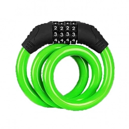 GPWDSN Bike Lock GPWDSN lock cable loop, 4 Digit Code Combination Portable Cycling Bicycle Security Equipment MTB Anti-theft Ring Lock(Green)
