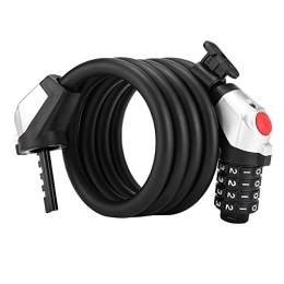 H87yC4ra 4-Digit Code Bike Lock/Bicycle Lock/Cycling Lock, Suitable for Bicycles, Motorcycles, Electric vehicles Dull Polish Type 1.5M