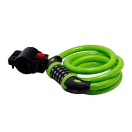 Haishan Accessories Haishan Bike Lock 5 Digit Code Combination Bicycle Security Lock 1000 Mm X 12 Mm Steel Cable Spiral Bike Cycling Bicycle Lock H11.05 (Color : Green)