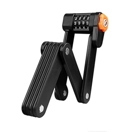 Hbao Accessories Hbao Bicycle Lock Alloy Steel Folding Lock Road Bike Lock Anti-theft Lock Password Lock Cycling Accessories (Color : Black, Size : 15 * 5.5cm)